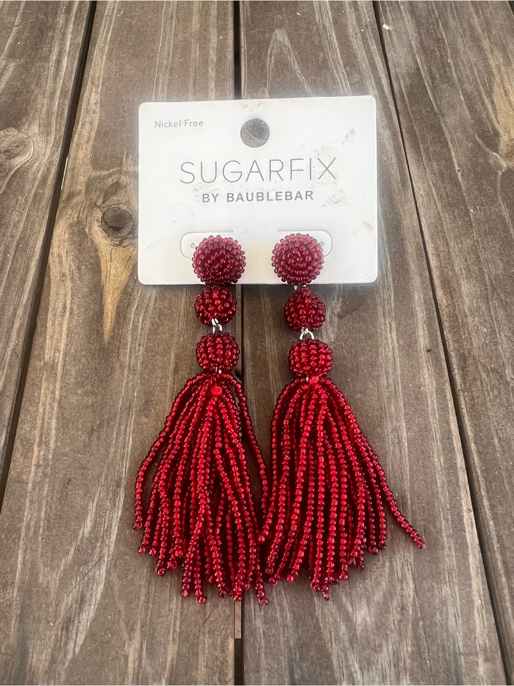 Sugarfix by BaubleBar Red Beaded Tassel Drop Earrings